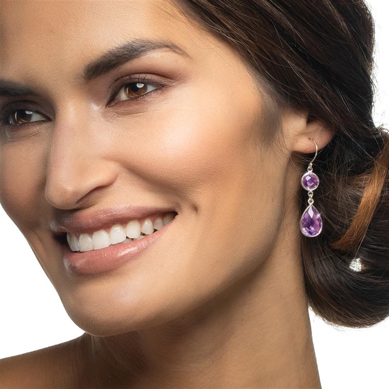 Drop Everything Earrings (Purple Amethyst)
